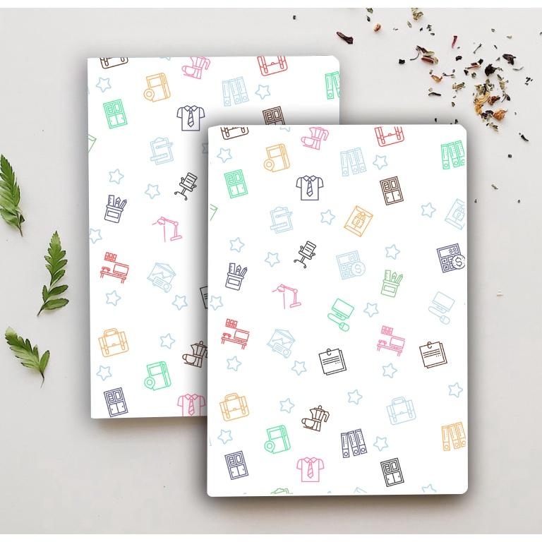 Vở kẻ ngang caro bìa Pattern 80tr 120tr 160 trang Self Planner