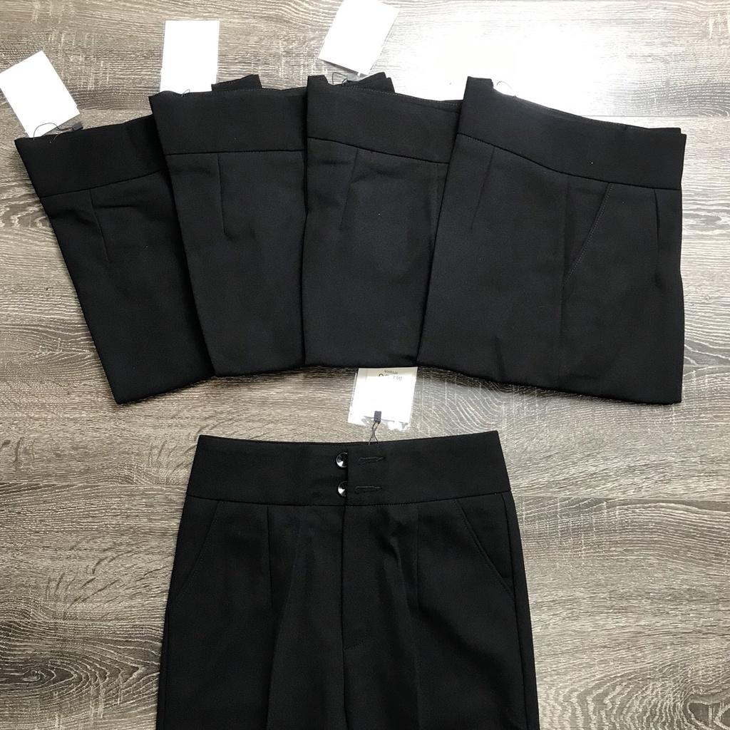Quần tây nữ lưng cao Homieyl cao cấp, quần baggy nữ cạp cao công sở 2 cúc cạp to chất vải vitex đẹp
