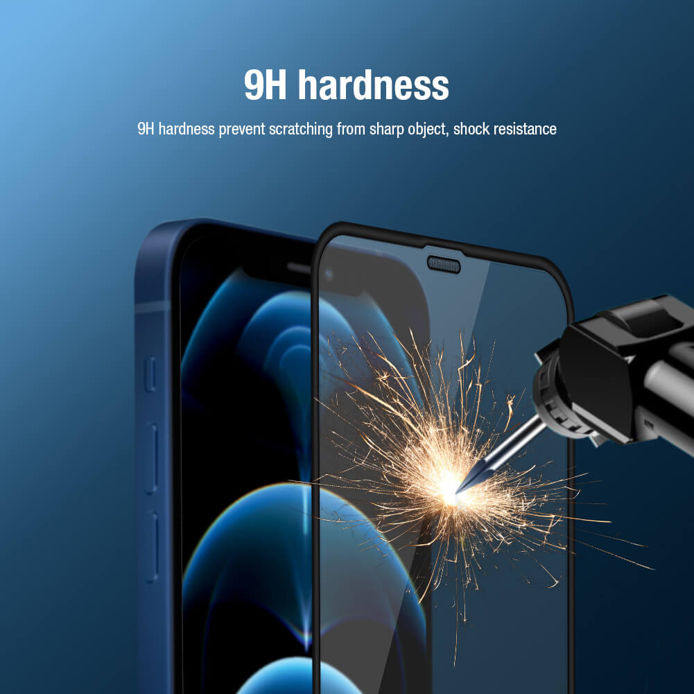 Miếng dán kính cường lực full 3D cho iPhone 12 6.1 inch / iPhone 12 Pro hiệu Nillkin Amazing PC Ultra Clear mỏng 0.33mm, bảo vệ full viền, hiển thị full HD, bảo vệ màn loa, kính AGC Nhật Bản - hàng nhập khẩu