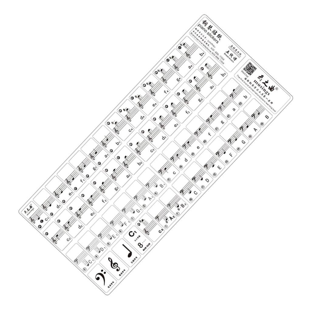 Transparent 49 61 Key Electronic Keyboard 88 Key Piano Stave Note Sticker