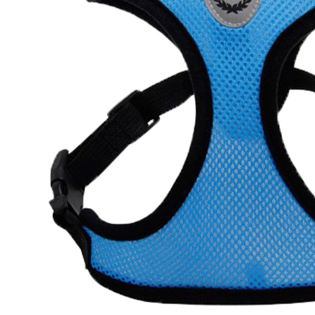 Pet Harness Chest Back Vest Dog Adjustable Harness Reflective 3 Blue S