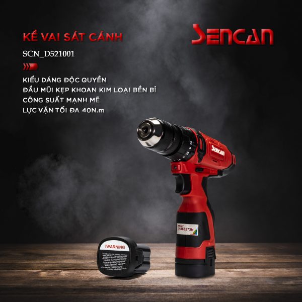 Máy khoan + bắt vít Sencan dùng pin D521001