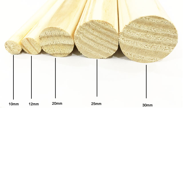 Combo 5 thanh gỗ tròn phi 2.5cm x Dài 60cm -1m2 làm phụ kiện macrame, handmade, decor