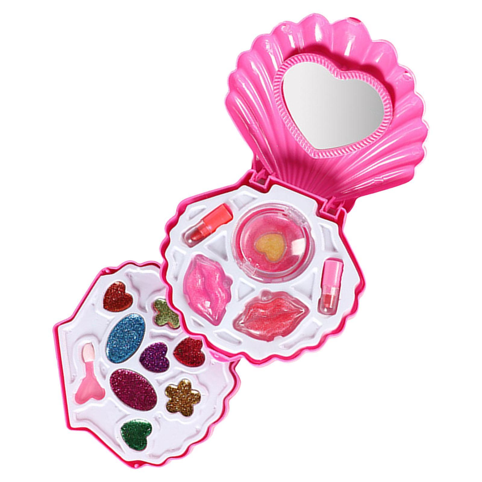 Kids Makeup Kit Gifts Beauty Toy with Cosmetic Bag Washable for Little Girls
