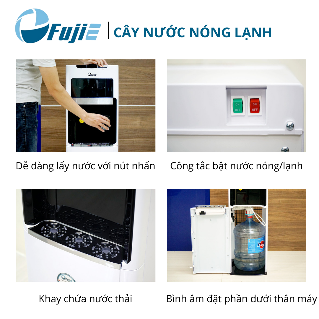 Cây nước nóng lạnh bình âm cao cấp FujiE WD8500C, làm lạnh nhanh bằng block, thiết kế sang trọng - Hàng chính hãng