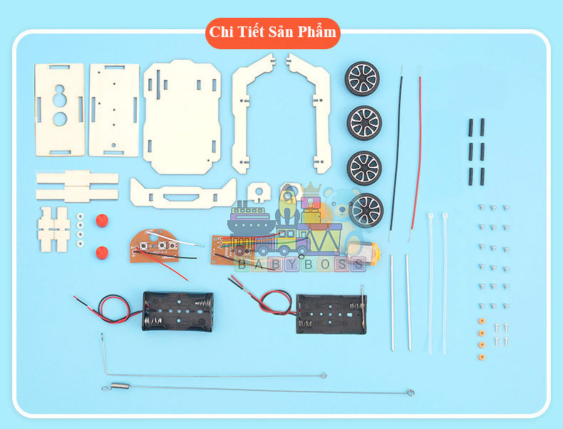 Bộ Đồ Chơi Giáo Dục Khoa Học Và Công Nghệ Tự Làm DIY Wood Steam, Đồ Chơi Điều Khiển 2 Chế Độ, Đồ Chơi Lắp Ghép Gỗ Cao Cấp Ô Tô Điều Khiển Từ Xa