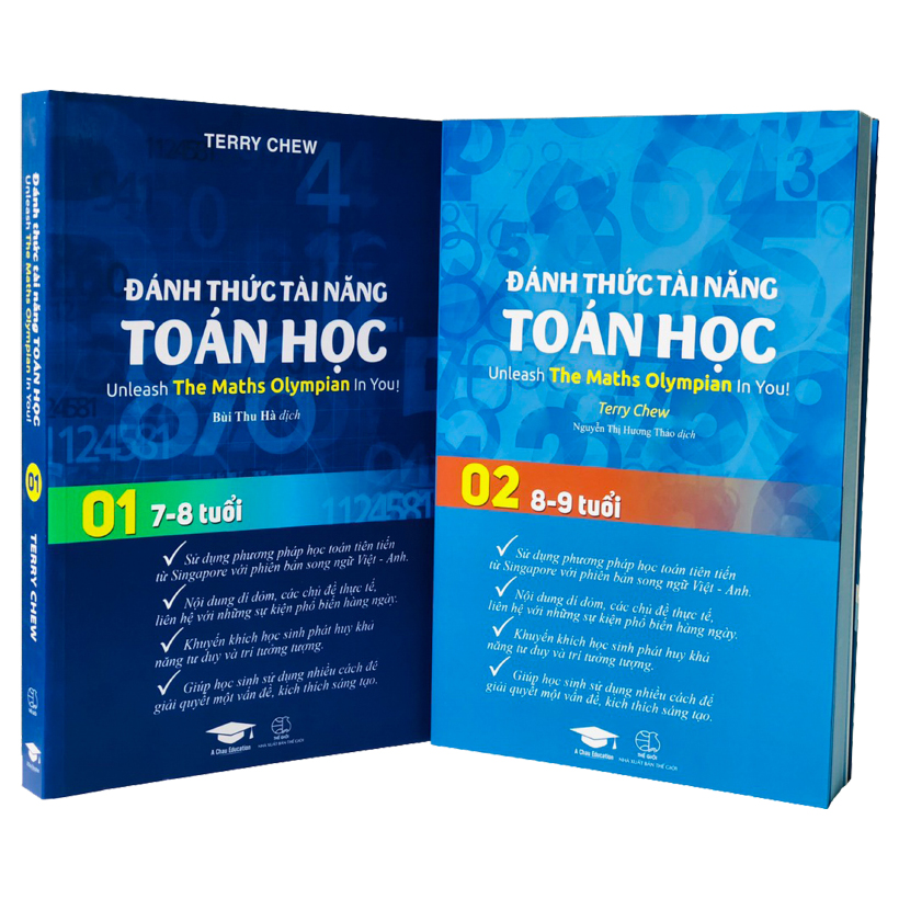 Hình ảnh Combo 2 Cuốn Sách Đánh Thức Tài Năng Toán Học 1 và 2 - Là Sách Song Ngữ ( Việt – Anh) Giúp Trẻ Vừa Học Toán Vừa Ôn Luyện Tiếng Anh, Dành Cho Học Sinh Lớp 1 Đến Lớp 3 - Á Châu Book, Bìa Mềm, In Màu