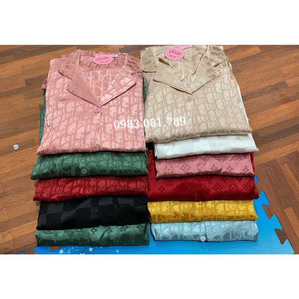 Bộ Đồ Ngủ Pijama Lụa Gấm Cao Cấp Áo Tay Dài