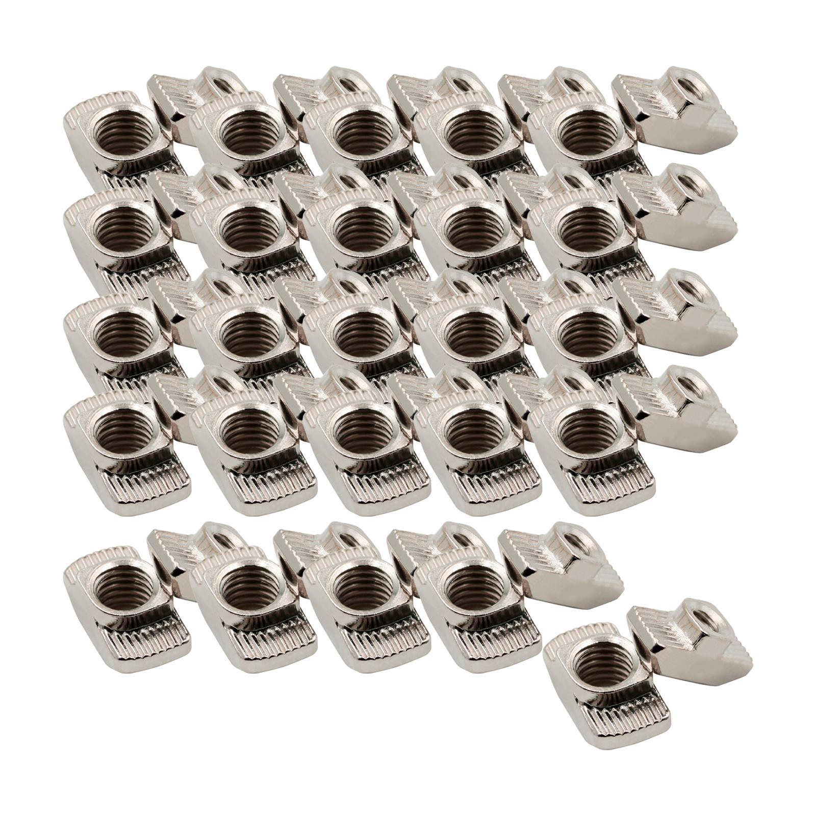 50Pcs Carbon Steel T Nuts Assortment High Strength for Woodworking 20 Series