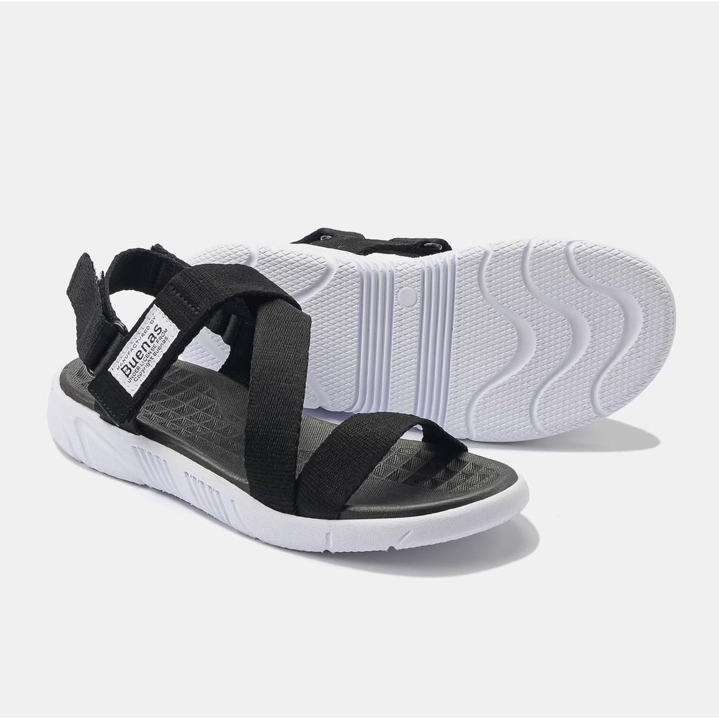 Giày sandal nam nữ unisex đi học quai ngang Buenas Sport S6 đế cao 3 phân