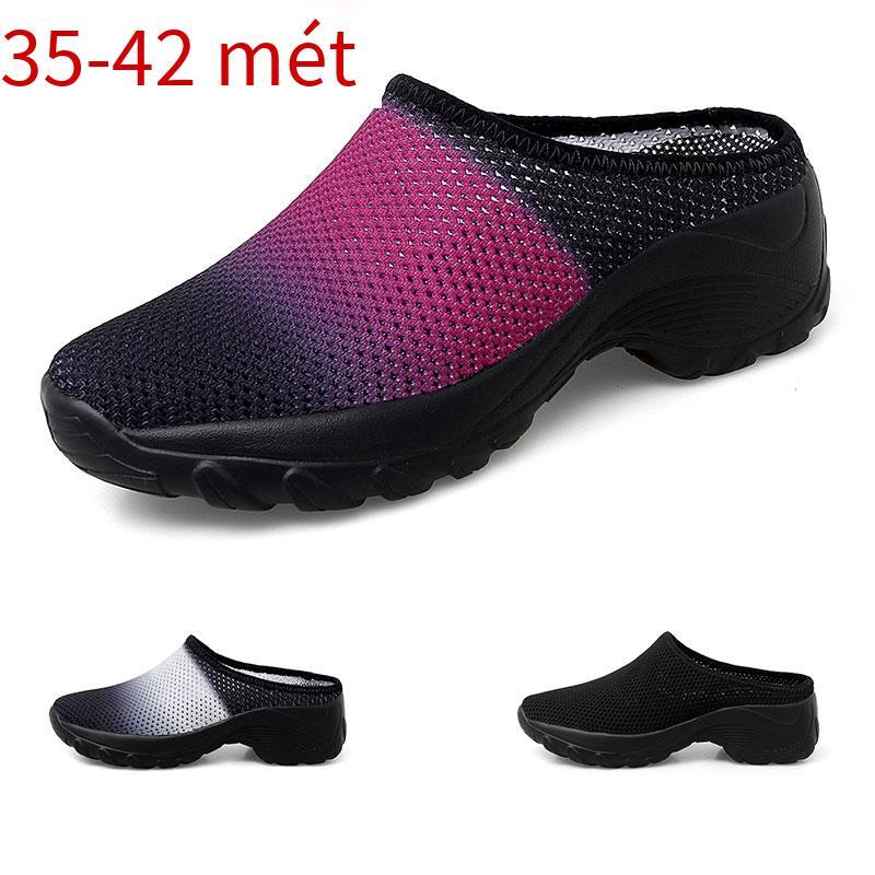Đảm bảo chất lượng giày vải nữ giày ngoài trời phù hợp với giày lưới màu đỏ giày công sở nhẹ