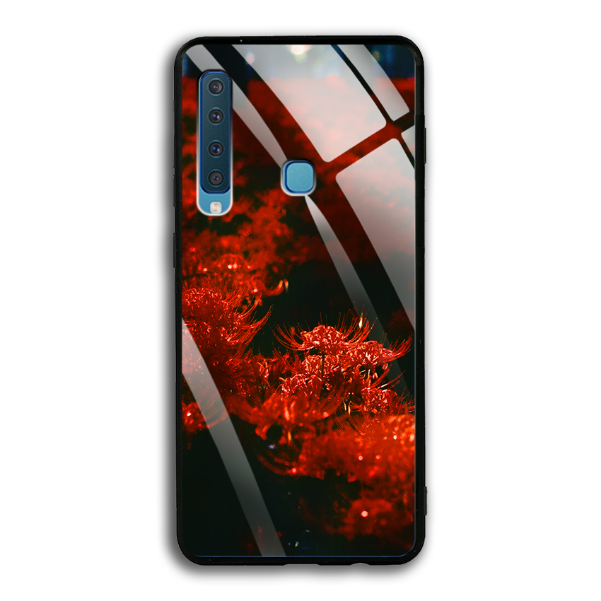 Ốp Lưng Kính Cường Lực cho điện thoại Samsung Galaxy A9 2018 - 03013 0594 HOABINGAN05 - In hình Hoa Bỉ Ngạn - Hàng Chính Hãng