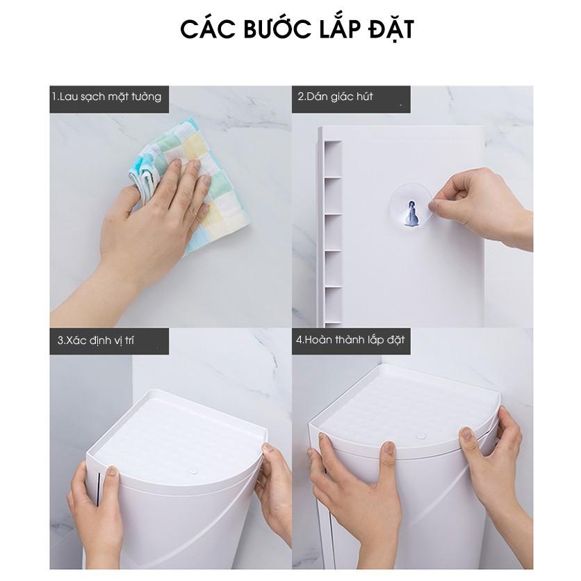 Khuyến mãi - Kệ đựng đồ Phòng Tắm 3 Tầng nhựa ABS xoay 360 độ