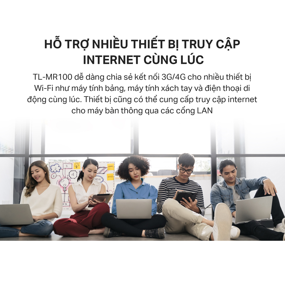 Tp-Link MR100 | Router Wi-Fi 4G LTE Chuẩn N Tốc Độ 300 Mbps | Hàng Chính Hãng