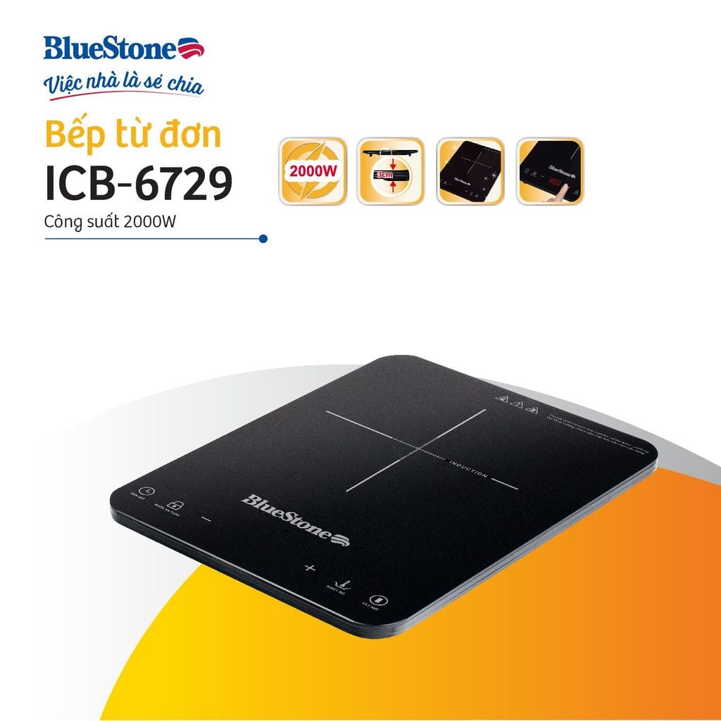 Bếp Từ Đơn BlueStone ICB-6729 2000W - Hàng chính hãng