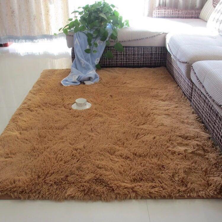 Thảm Lông Trải Sàn Trang Trí 1m6x2m - Màu Vàng Nâu