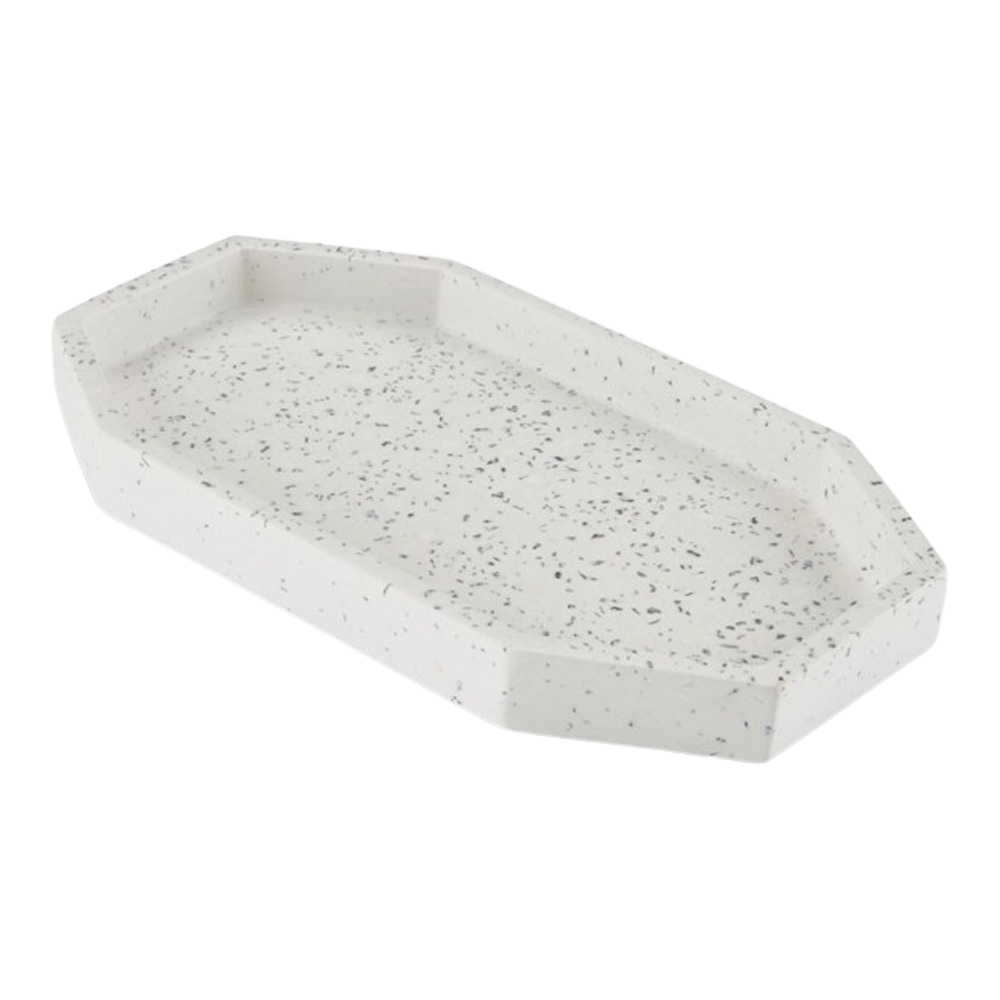 Khay trang trí | JYSK Jesper | xi măng | trắng | R14xD25cm