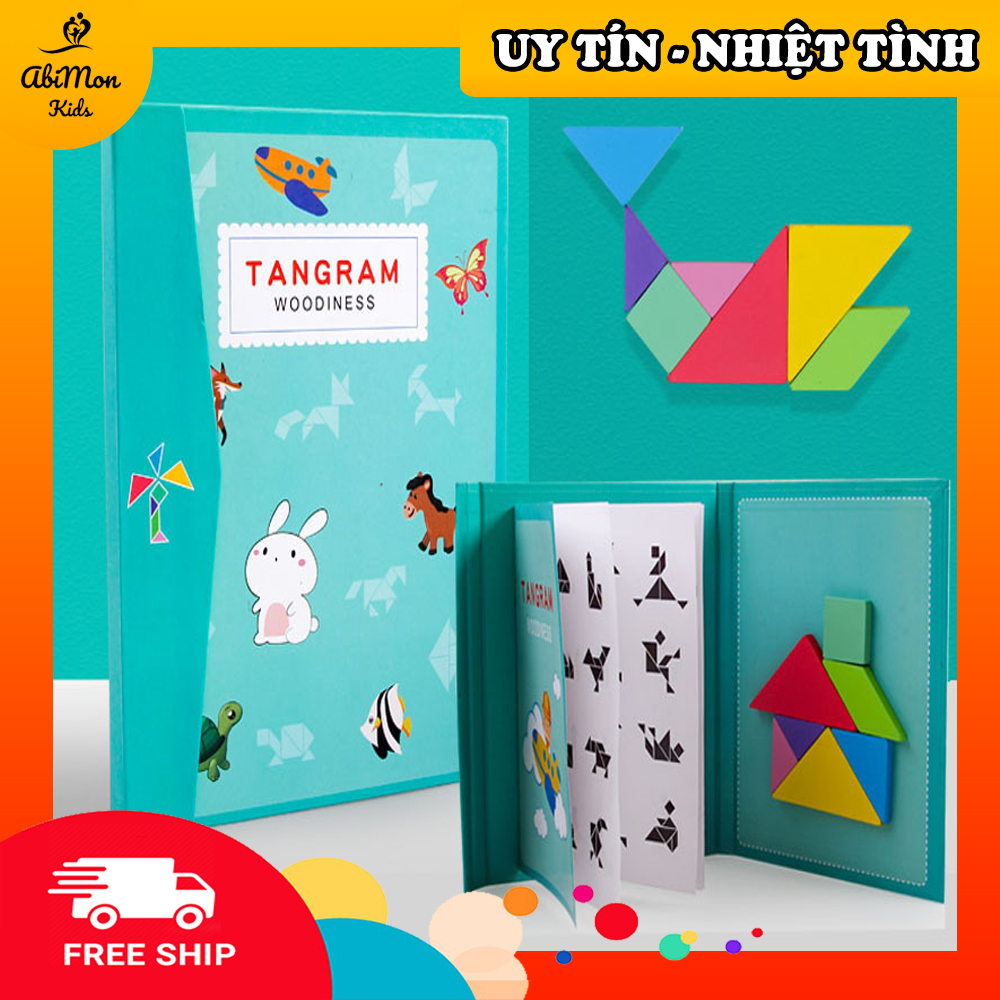 Bộ Tangram Ghép Hình 3D Bằng Gỗ Cho Bé || Montessori cao cấp || Đồ chơi Gỗ - Giáo dục - An toàn - Thông minh