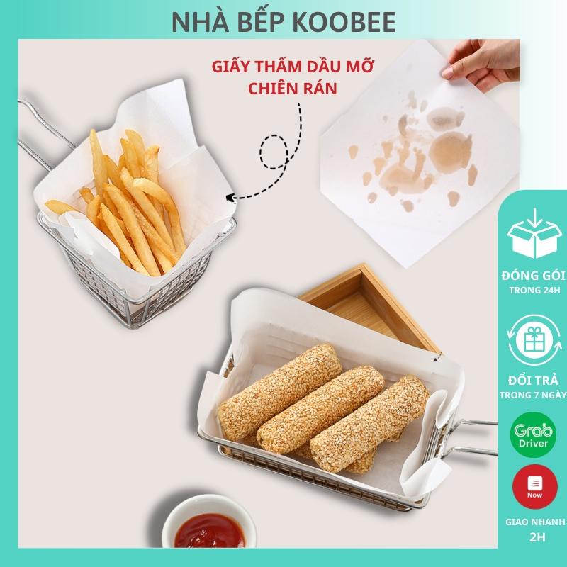 Set 100 tờ giấy thấm dầu thực phẩm - Giấy thấm hút dầu mỡ thức ăn chiên rán khổ 18 x 24cm