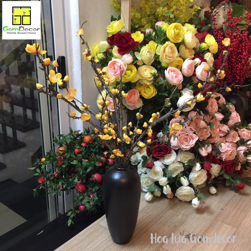 Hoa mai vàng giả hoa đào giả lụa đẹp trang trí hoa lụa siêu cao cấp