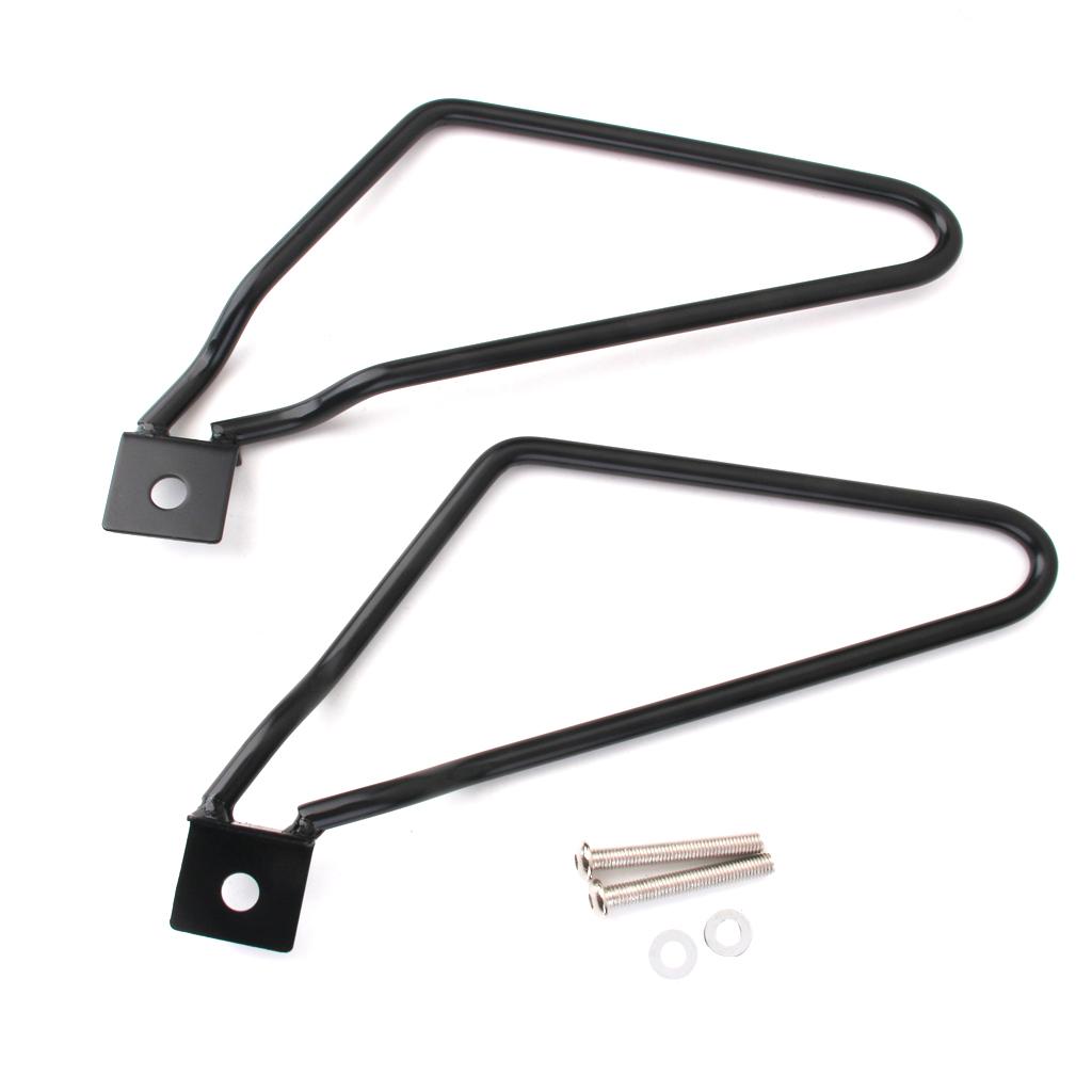 Black Saddle Bag Support Bars Mount Bracket For Harley Sportster XL Dyna