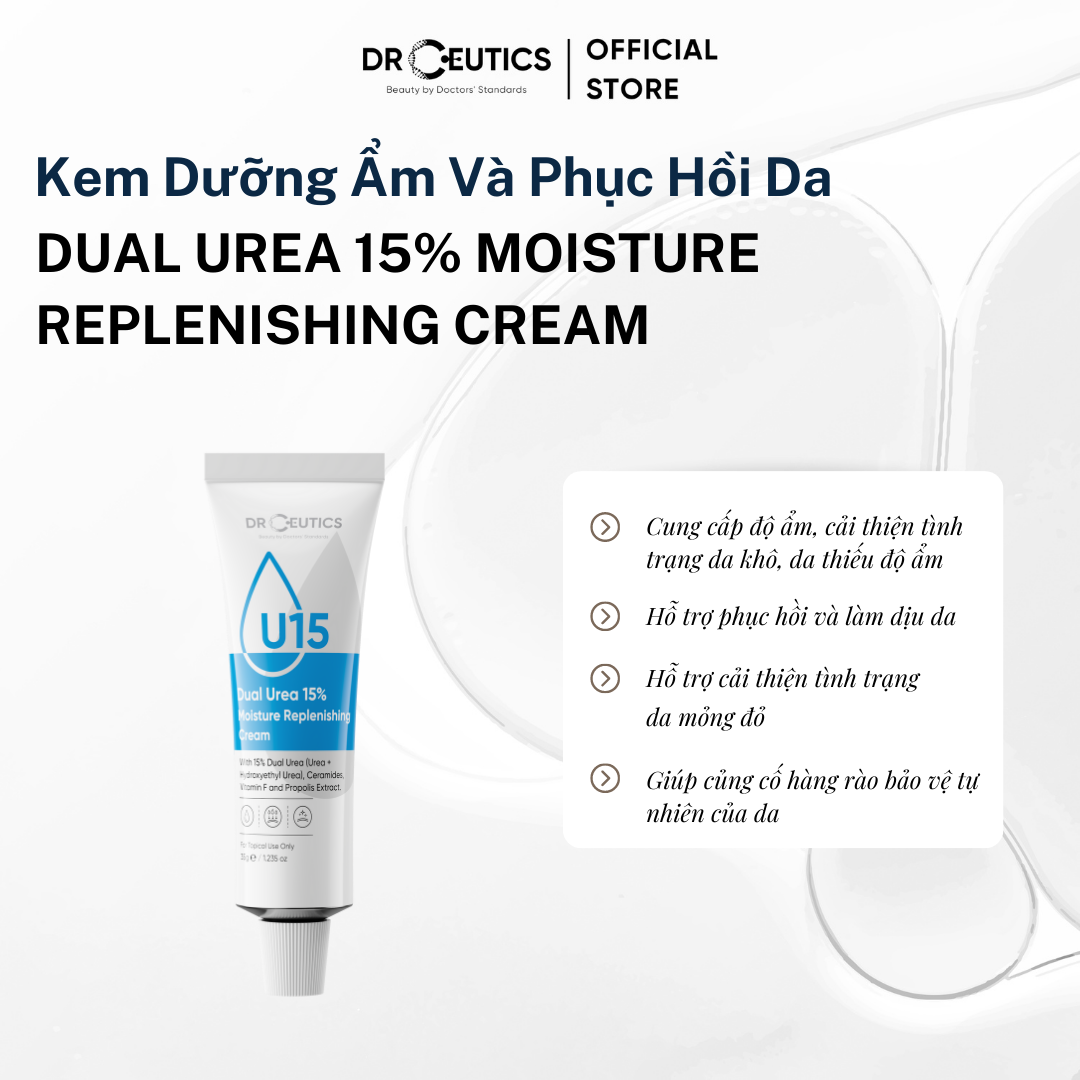 DRCEUTICS Kem Dưỡng Ẩm Và Phục Hồi Da Dual Urea 15% Moisture Replenishing Cream (35g)