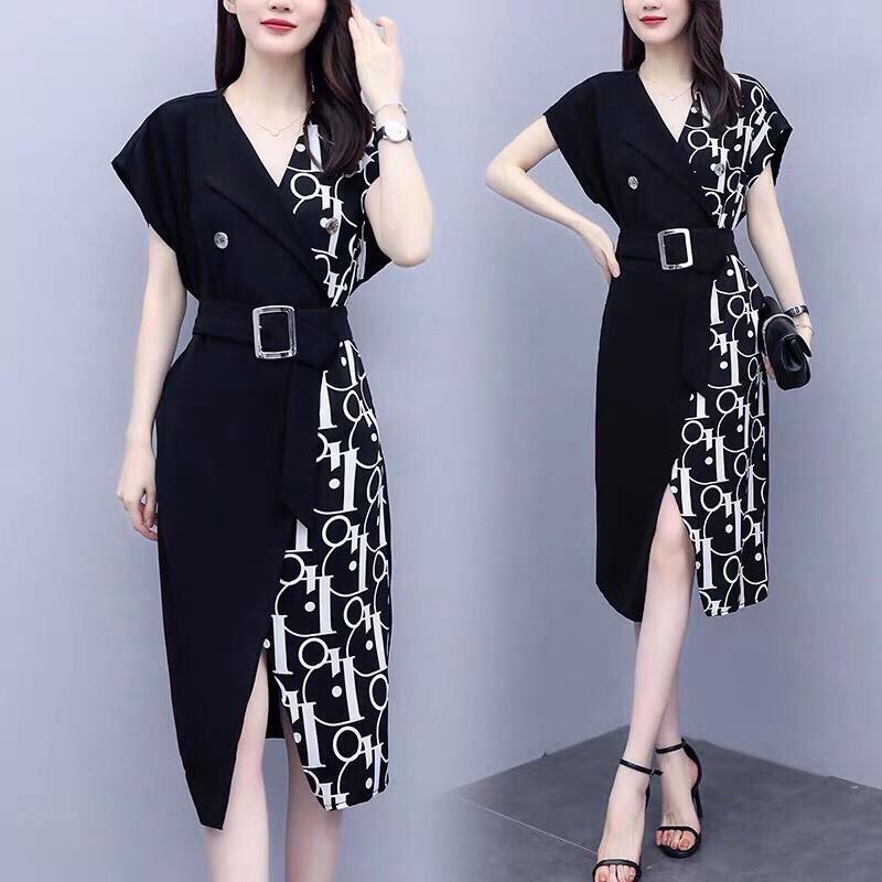 VÁY PHỐI CHỮ KÈM NỊT SANG TRỌNG - QW635