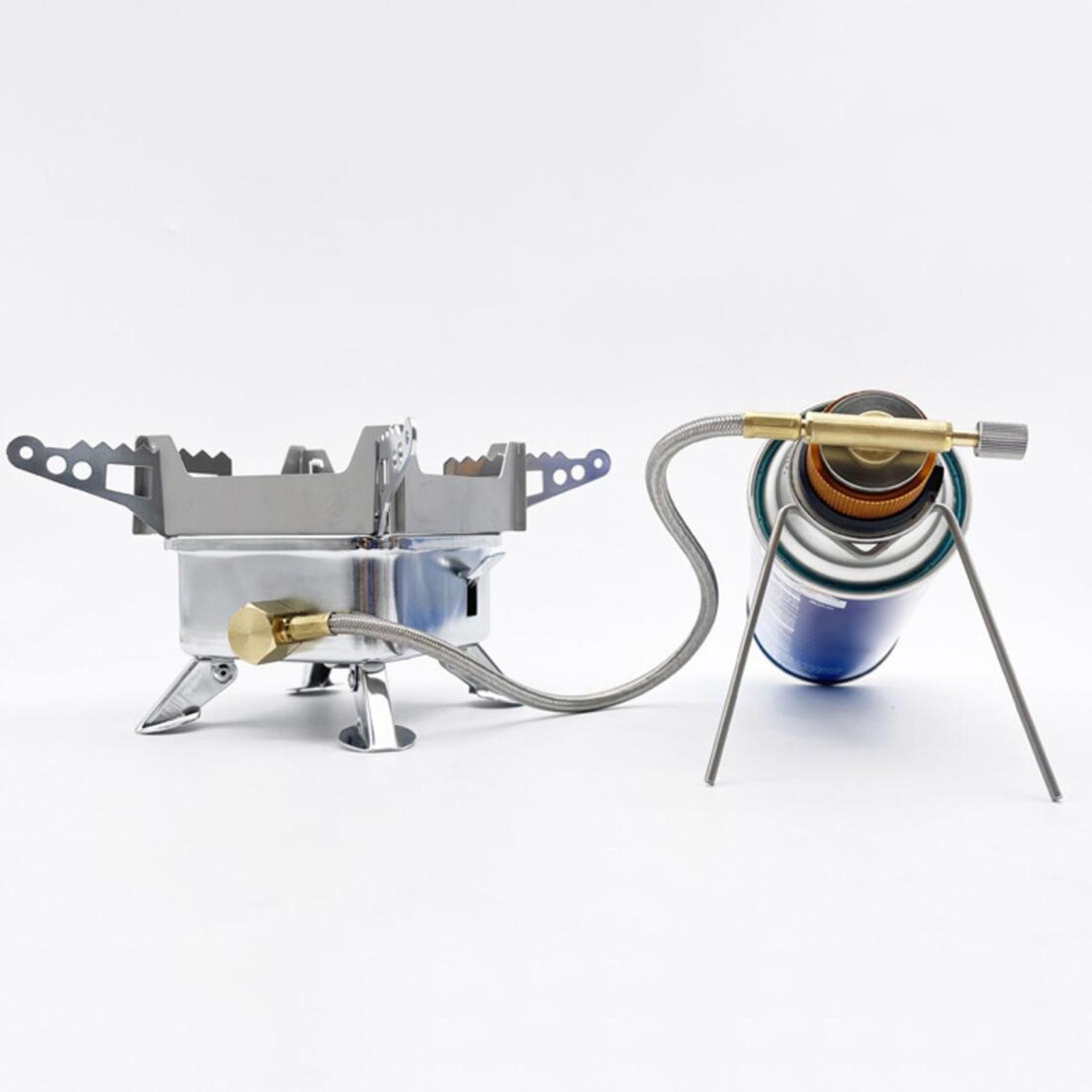Outdoor Fuel Can Stabilizer, Camping Hiking Cooking Gas Tank Stove Stand, Stainless Steel Cartridge Canister Holder Support Bracket