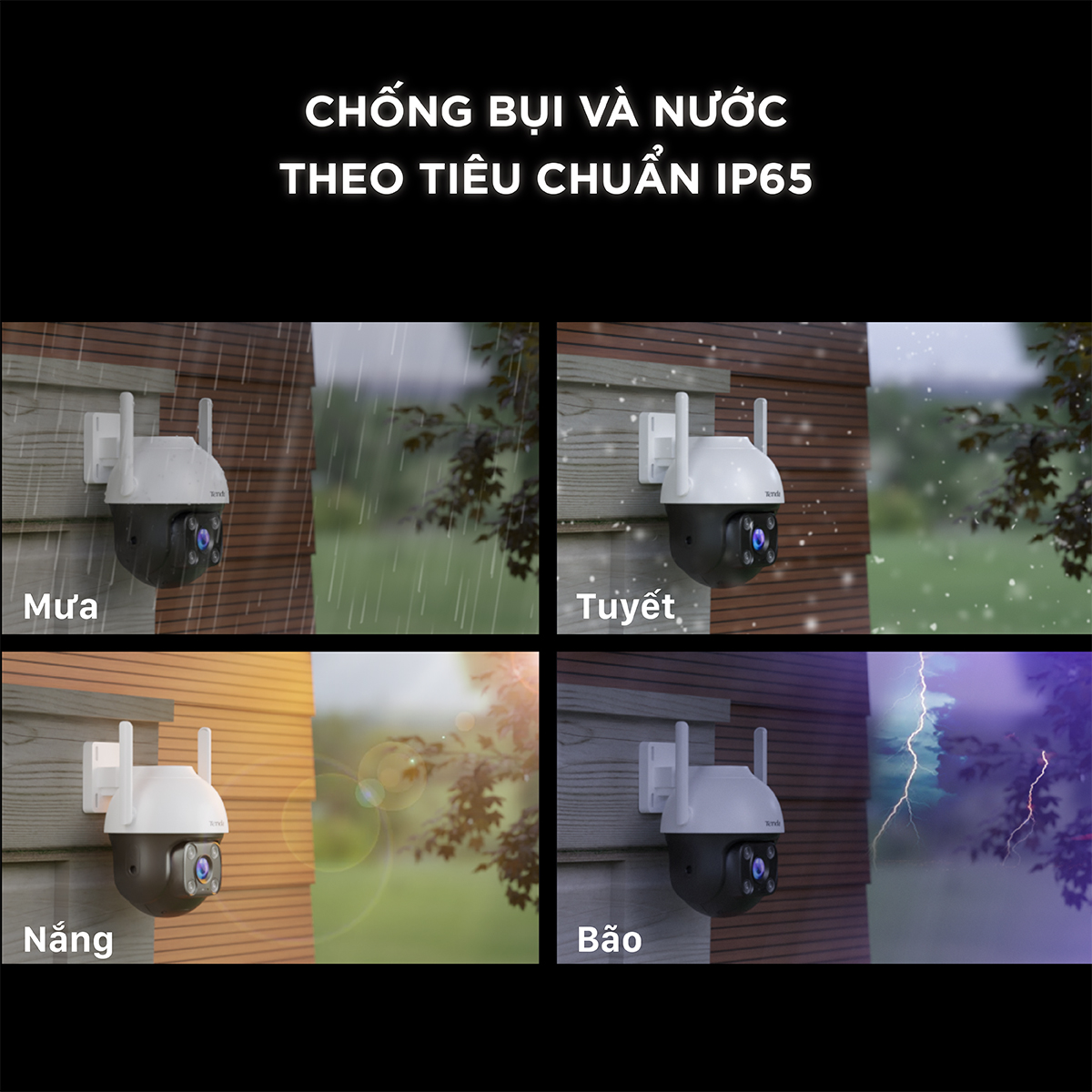 Camera Wifi Ngoài Trời Xoay 360° Tenda CH3 Độ Phân Giải 1080P/2MP đàm thoại 2 chiều, ban đêm có màu - Hàng chính hãng