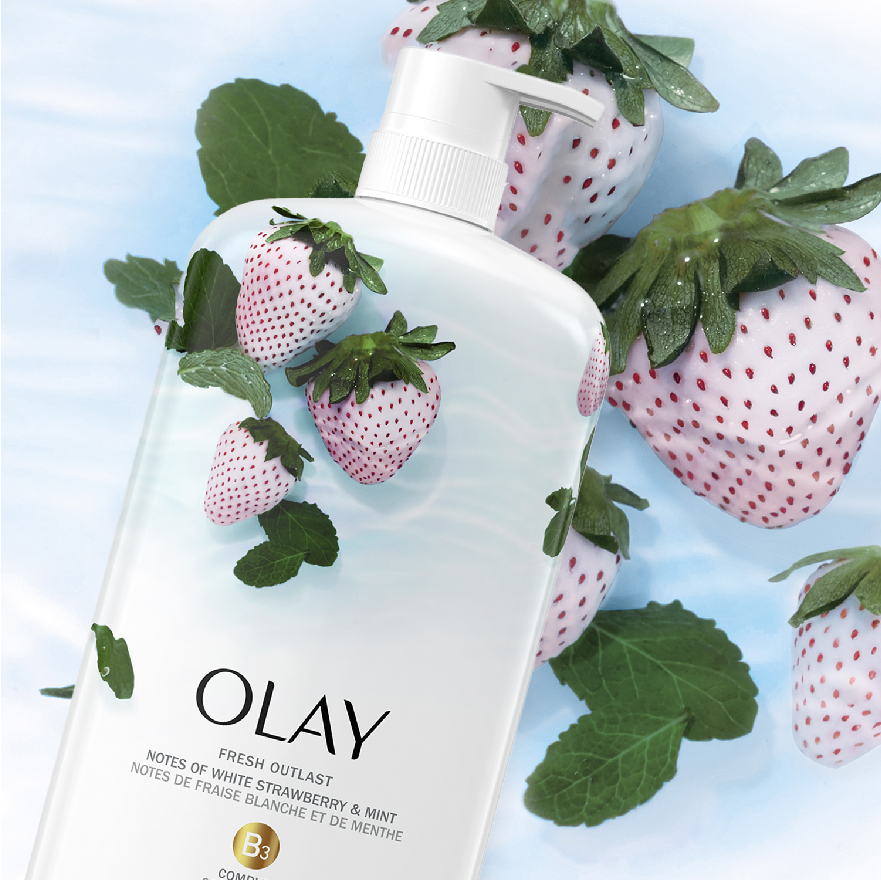 sữa tắm Olay Fresh Outlast White Strawberry &amp; Mint Body Wash 887ml