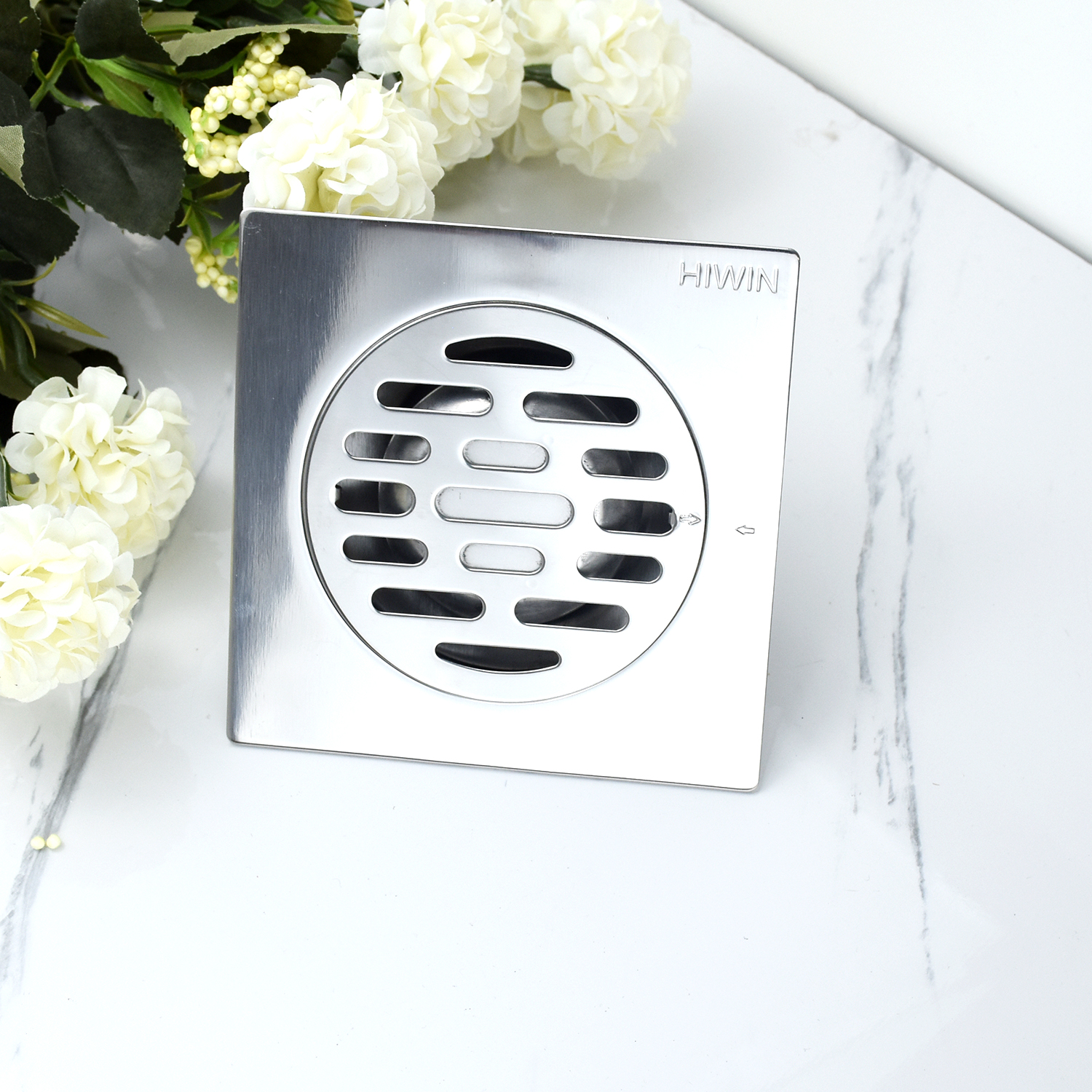 Hình ảnh Ga thoát sàn ngăn mùi inox 304 ngõng trọng lực Hiwin FD-8210A kích thước mặt 120x120