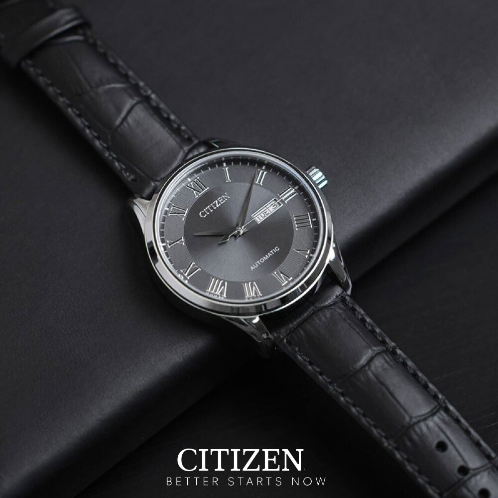 Đồng Hồ Nam Citizen Dây Da NH8360-12H - Mặt Xám