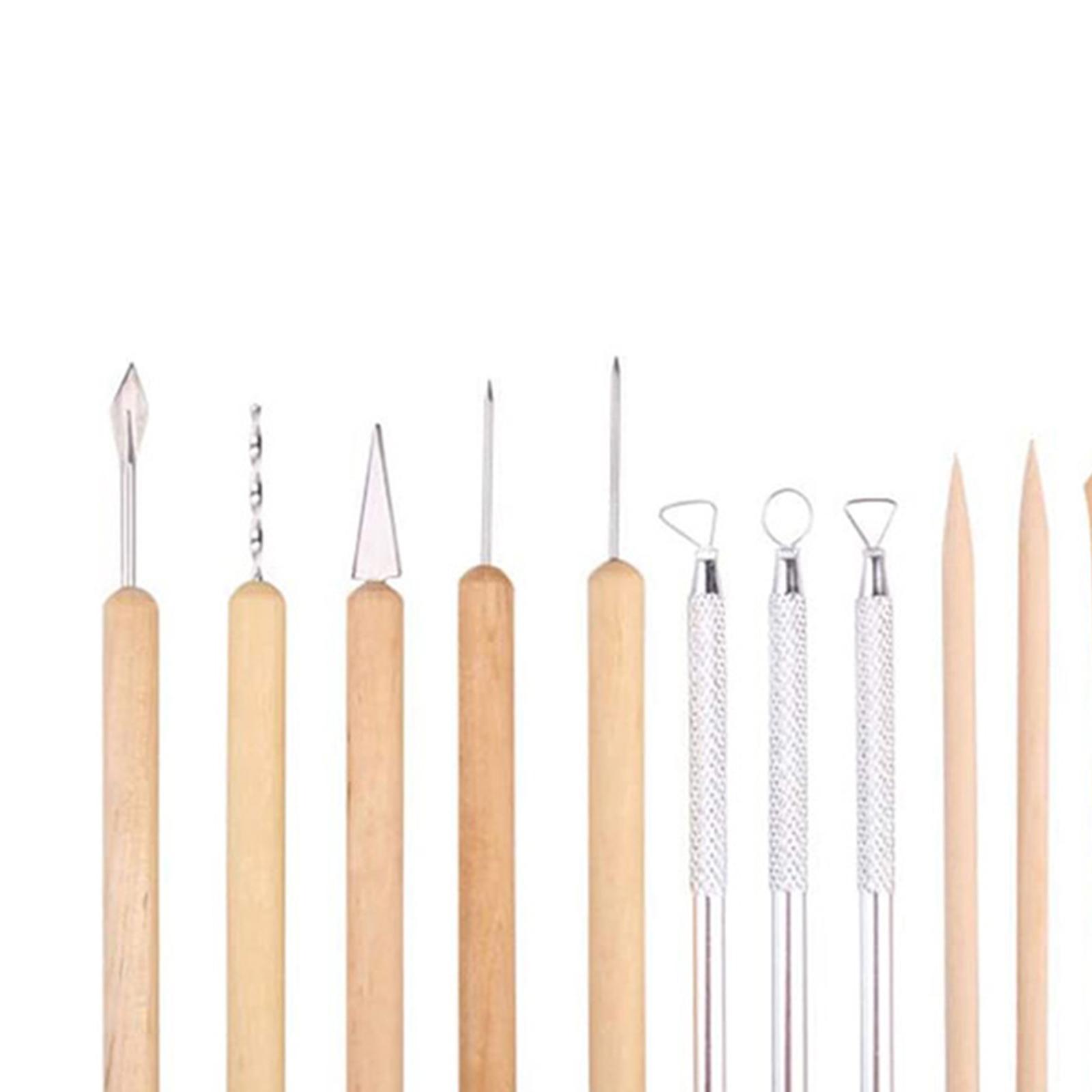 14x Polymer Clay Tools Clay Carving Tool Set with Carrying Case Clay Sculpting Tools Pottery Carving Tool Set for Carving Modeling Drawing