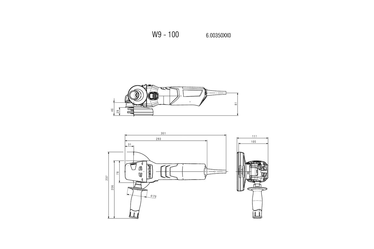 Máy mài góc Metabo W 9-100 100mm