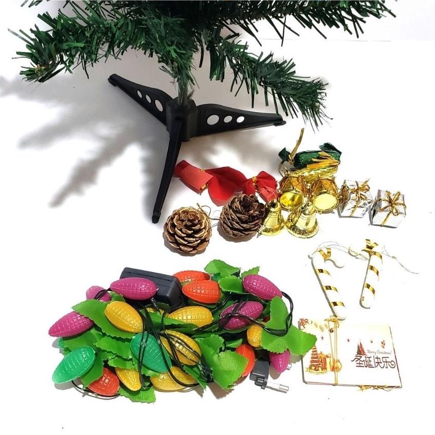 Cây thông noel 60cm mini để bàn nhỏ gọn sẵn phụ kiện trang trí giáng sinh