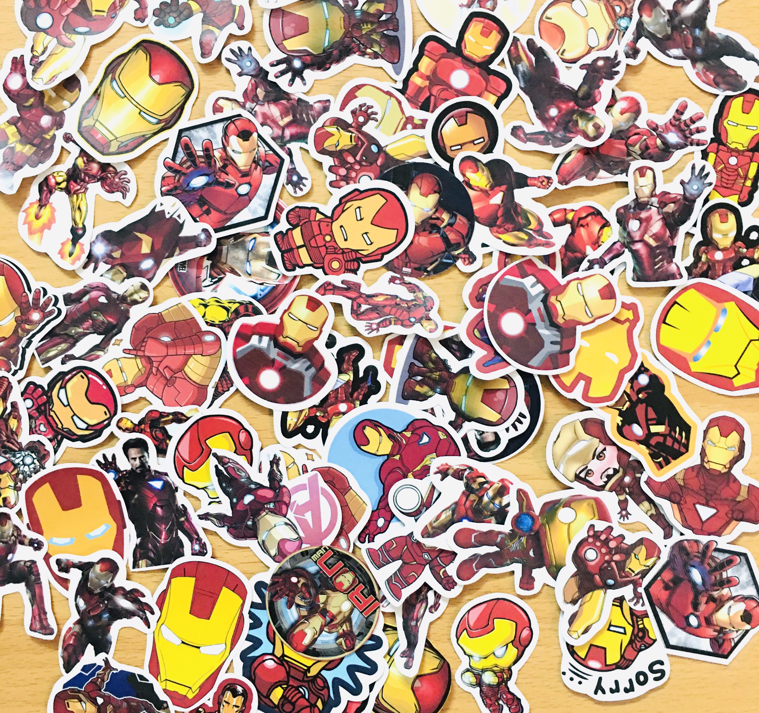 Set 30 Sticker Iron Man người sắt ảnh decal hình dán ép lụa