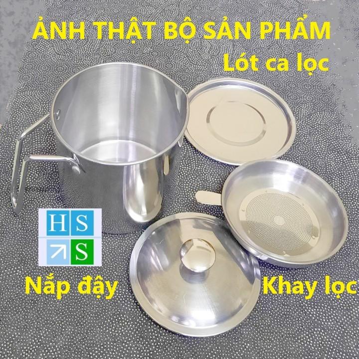 (Hàng loại 1) CA LỌC DẦU ăn INOX 304 (1200ml ) có lưới lọc cặn tiện lợi hàng cao cấp dầy dặn không gỉ sét