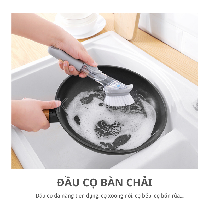 Bộ bàn chải cọ rửa đa năng - Dụng cụ rửa cọ xoong nồi, rửa bát, cọ bếp,có bình chứa tiện lợi (CSNC05)