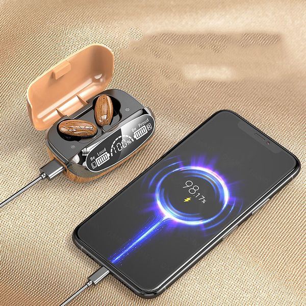 [FREESHIP] Tai Nghe Bluetooth Không Dây Vân Gỗ Cổ Điển, Sang Trọng, Có Sạc dự phòng, Chống nước, Khử Ồn hiệu quả, Âm thanh Hifi, Siêu bass, Cảm Biến Vân Tay 1 chạm, Thiết kế công thái học,Thoải mái vận động, Tặng Kèm 1 Chổi Vệ Sinh