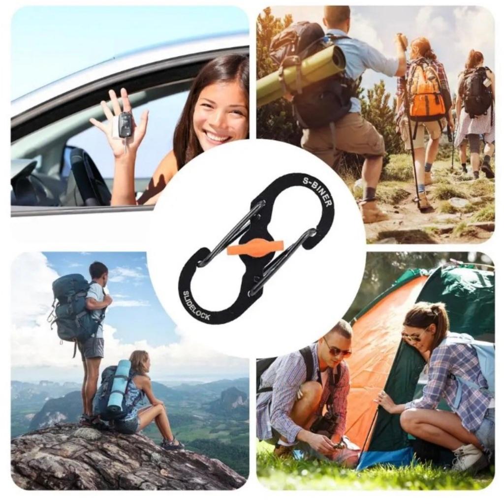 Khóa móc chống trộm hình số 8 nhỏ bằng thép cho ba lô_túi xách