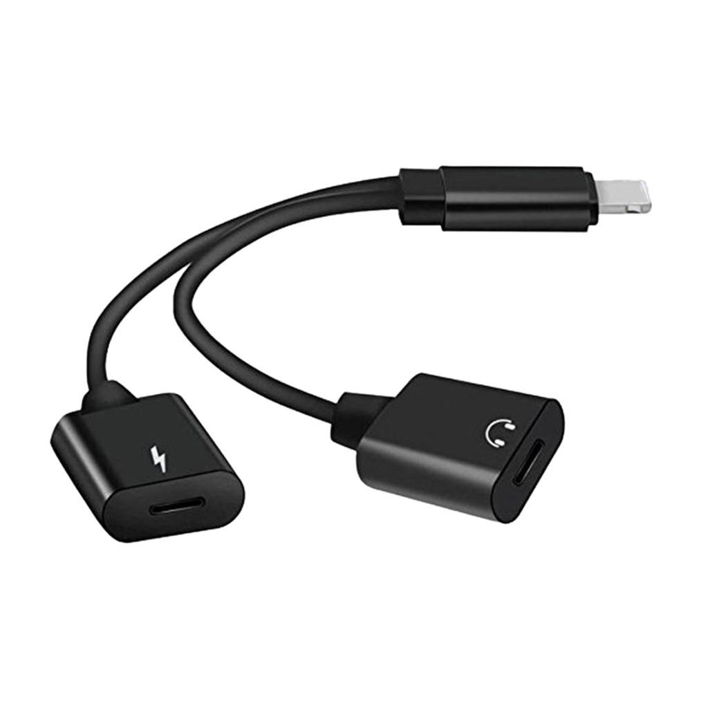 2 X Splitter Adapter and Charge Cable for 7 8 Plus black