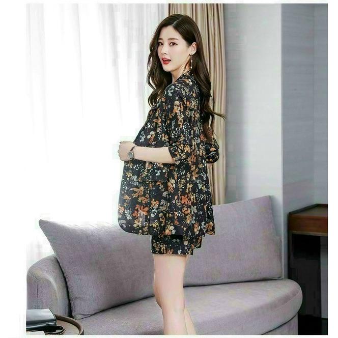 Set Bộ Vest Hoa Nữ 3 Món Áo Và Quần Đùi Sang Trọng Hàng Tuyển Chọn BY4532