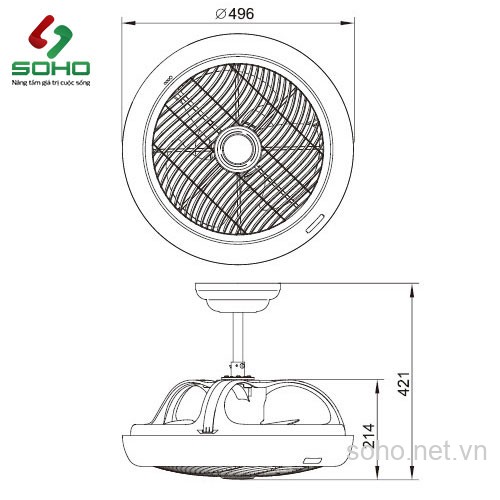 Quạt Làm Mát Treo Trần Alaska G-314D - Hàng chính hãng