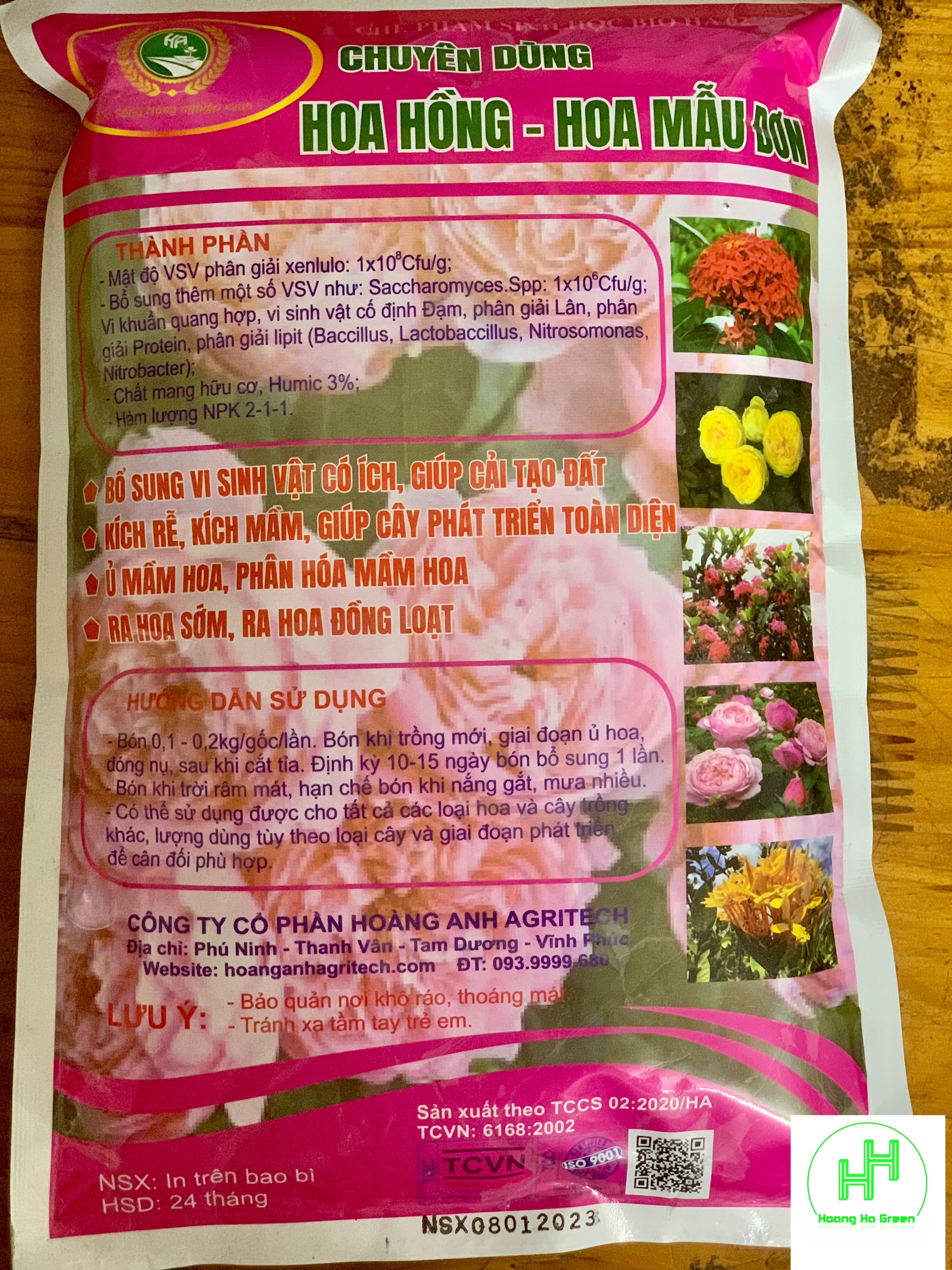 Chế phẩm sinh học BIO HA 02, chuyên dùng  hoa Hồng - hoa Mẫu Đơn