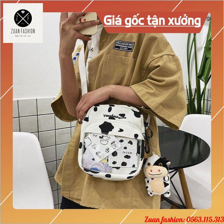 Túi Vải Đeo Chéo Bò Sữa Unisex So Ho GIÁ XƯỞNG Xinh Xắn Đáng Yêu Dành Cho Nữ