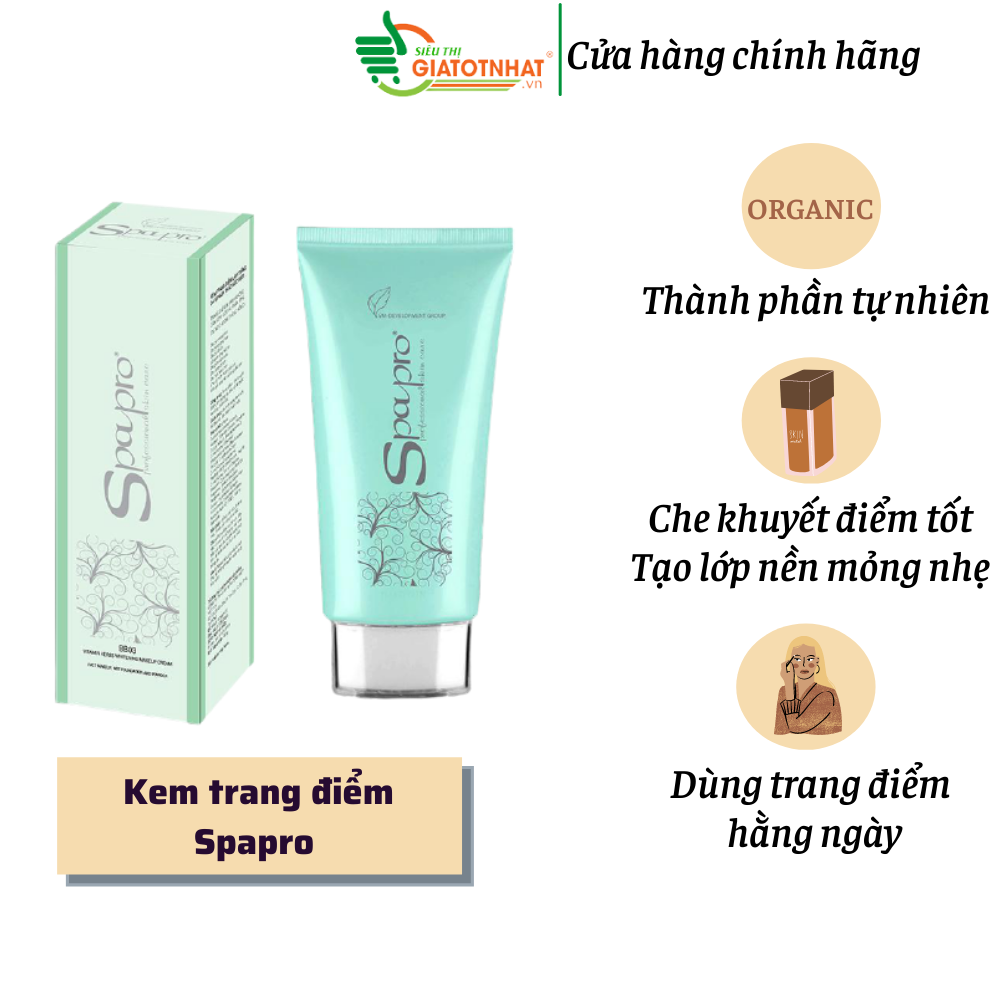 Kem trang điểm trắng da thảo mộc Spapro BB03 40g