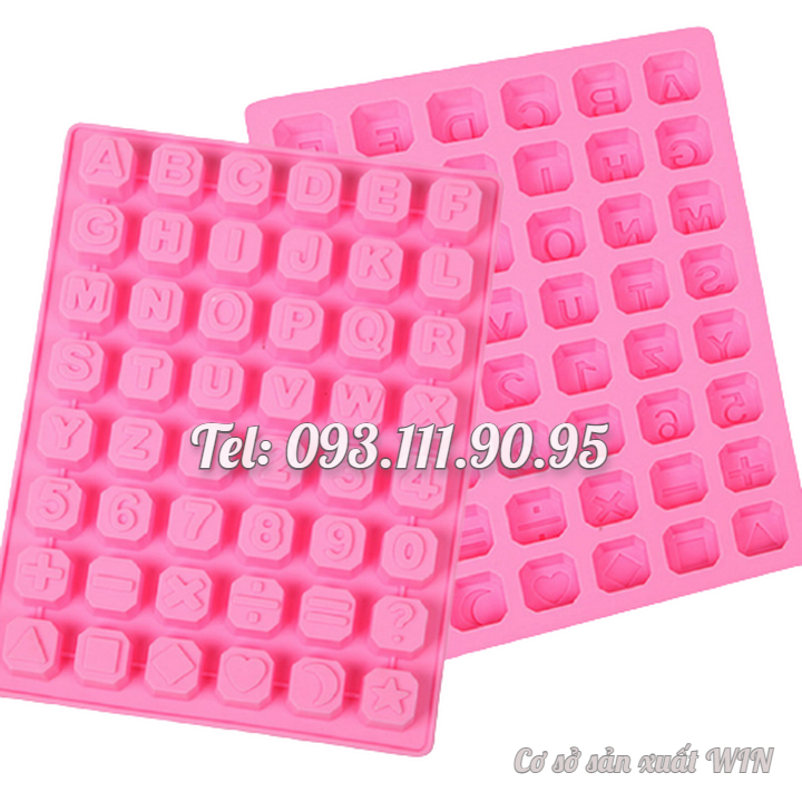 Khuôn silicon làm bánh, rau câu, socola 24 chữ cái, 10 số, ký tự - Mã số 1136