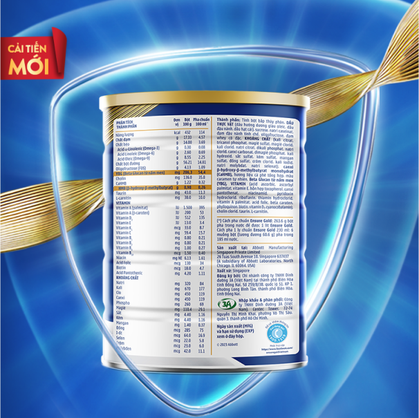 Thực phẩm dinh dưỡng y học: Ensure Gold hương cà phê 850g