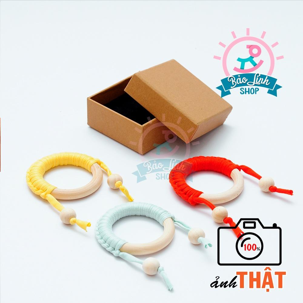 Đồ chơi cho trẻ sơ sinh 3-6 tháng - Vòng gỗ handmade tập cầm nắm, gặm nướu giảm ngứa lợi