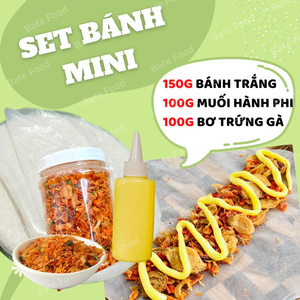 Set Bánh Tráng Phơi Sương Mini, Ăn Kèm Bơ, Muối Ruốc Hành Phi